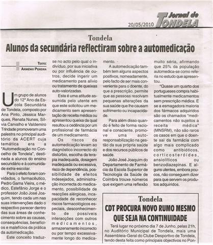 Notícia Sobre a nossa palestra - Jornal de Tondela